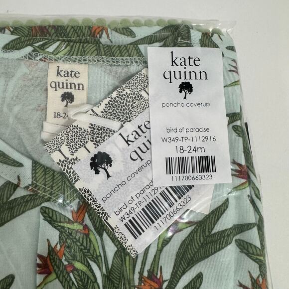 Kate Quinn Birds of Paradise Poncho Coverup Size 18-24 Months Bamboo - Picture 5 of 5